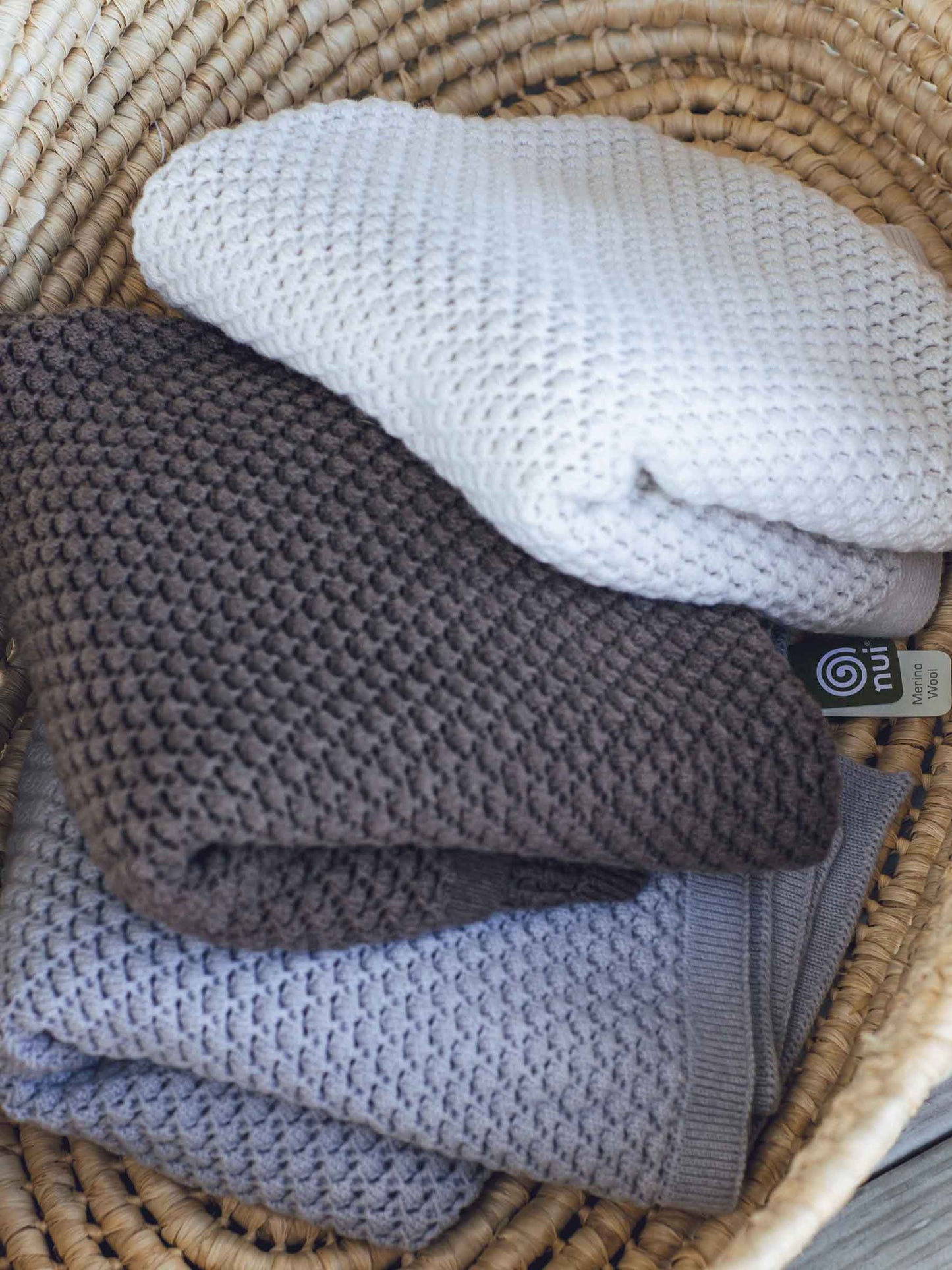 Koha Merino Baby Blanket Silver