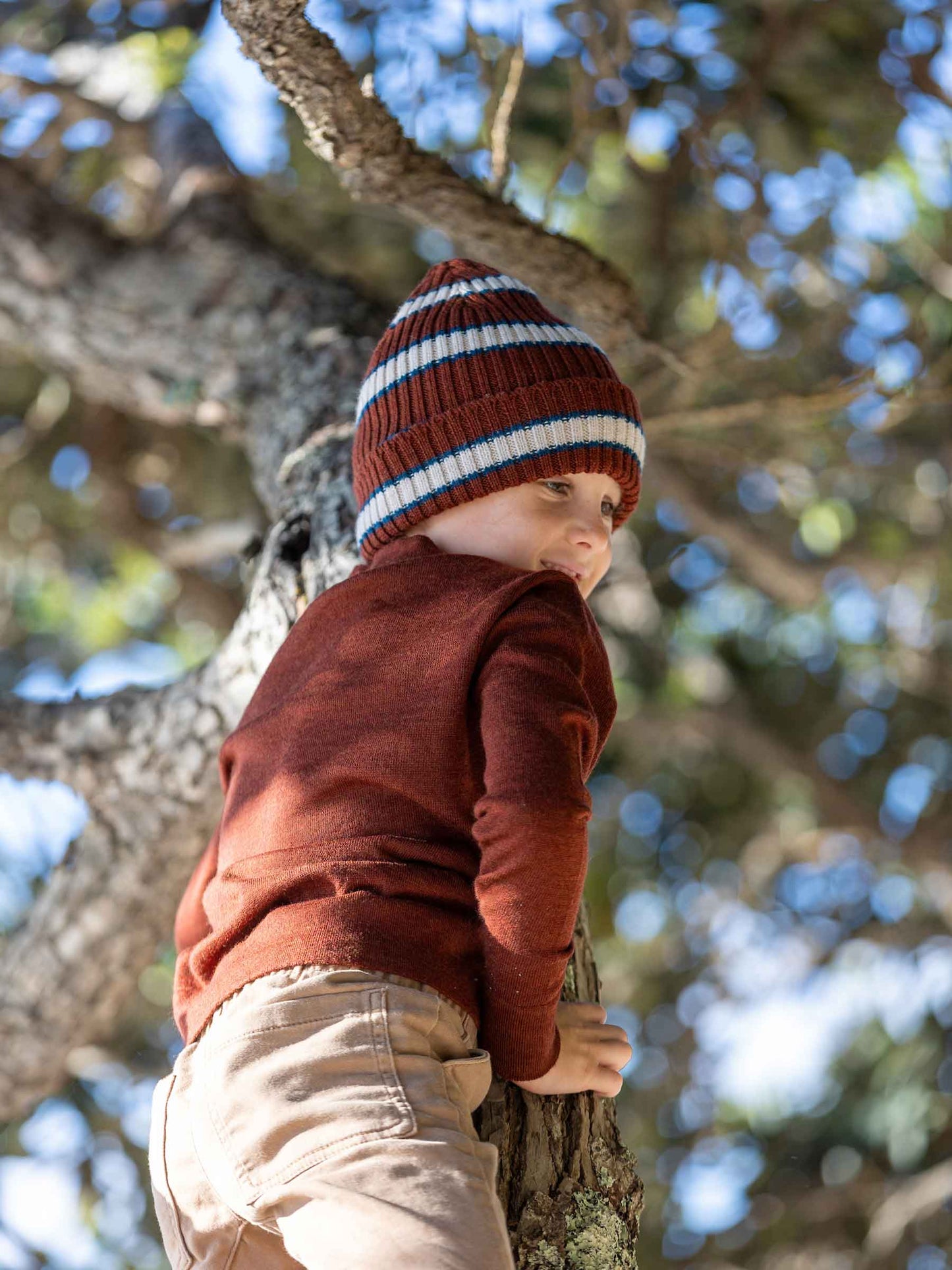 Dory Beanie Rust Stripe