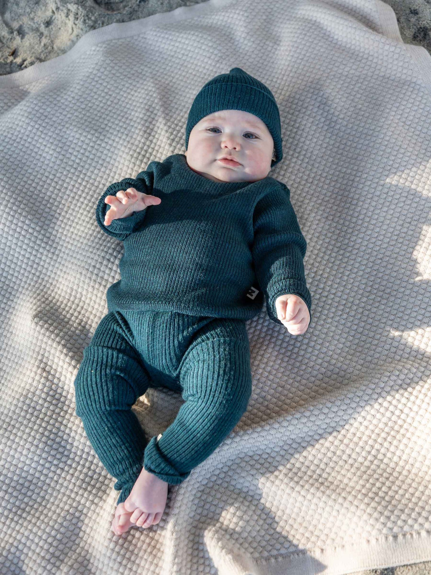 Knit Baby Leggings Teal