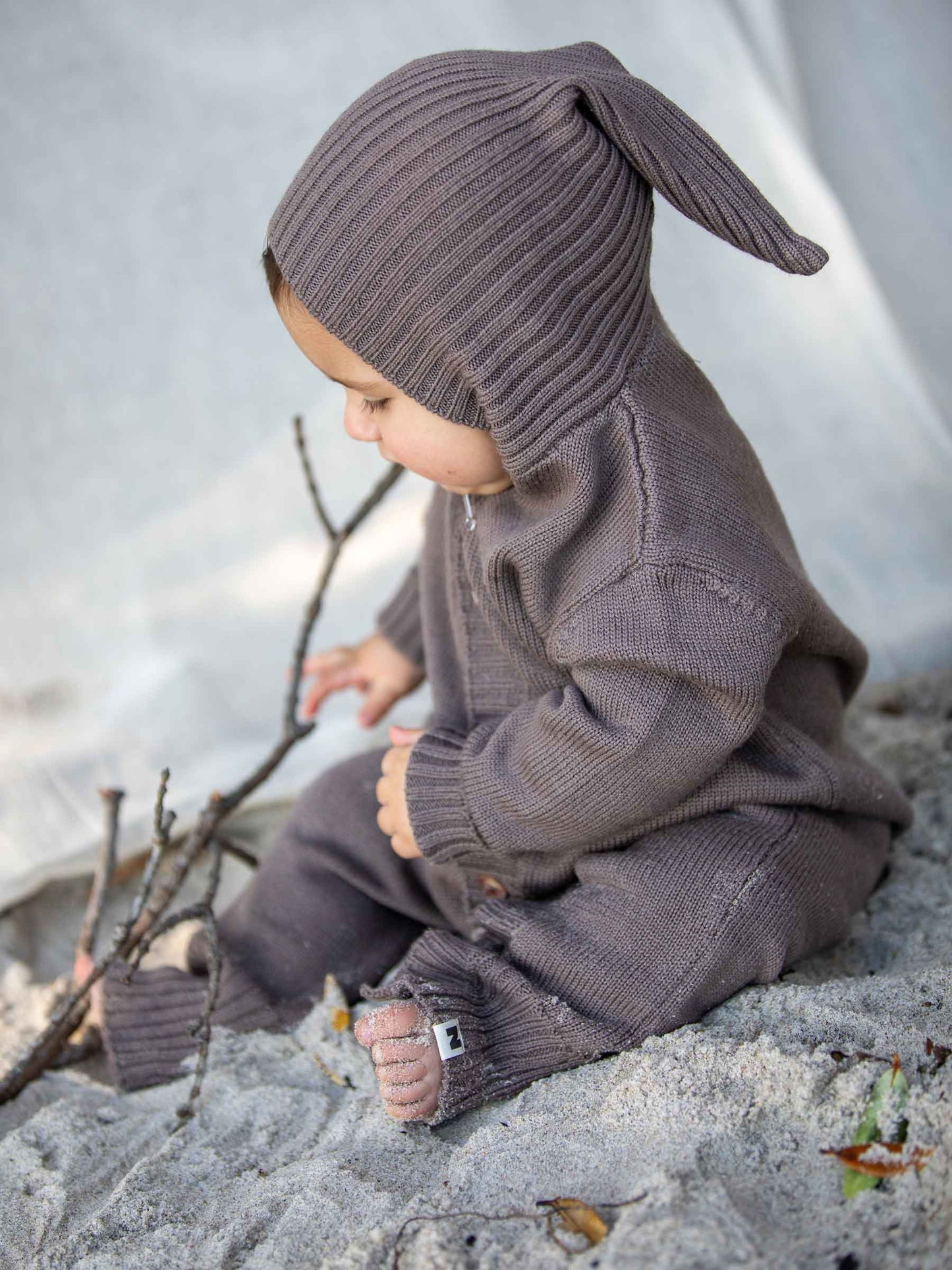 Milo Hooded Romper Brownish