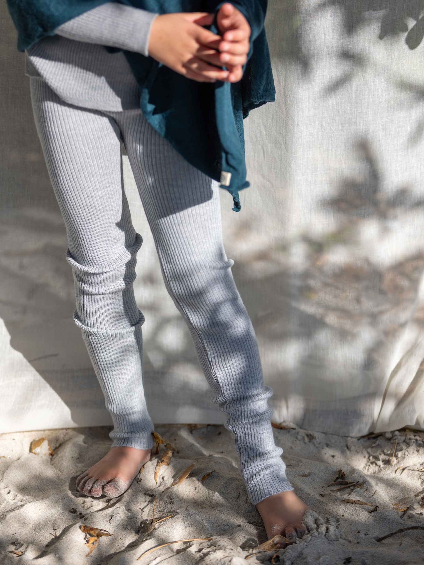 Knit Leggings Silver