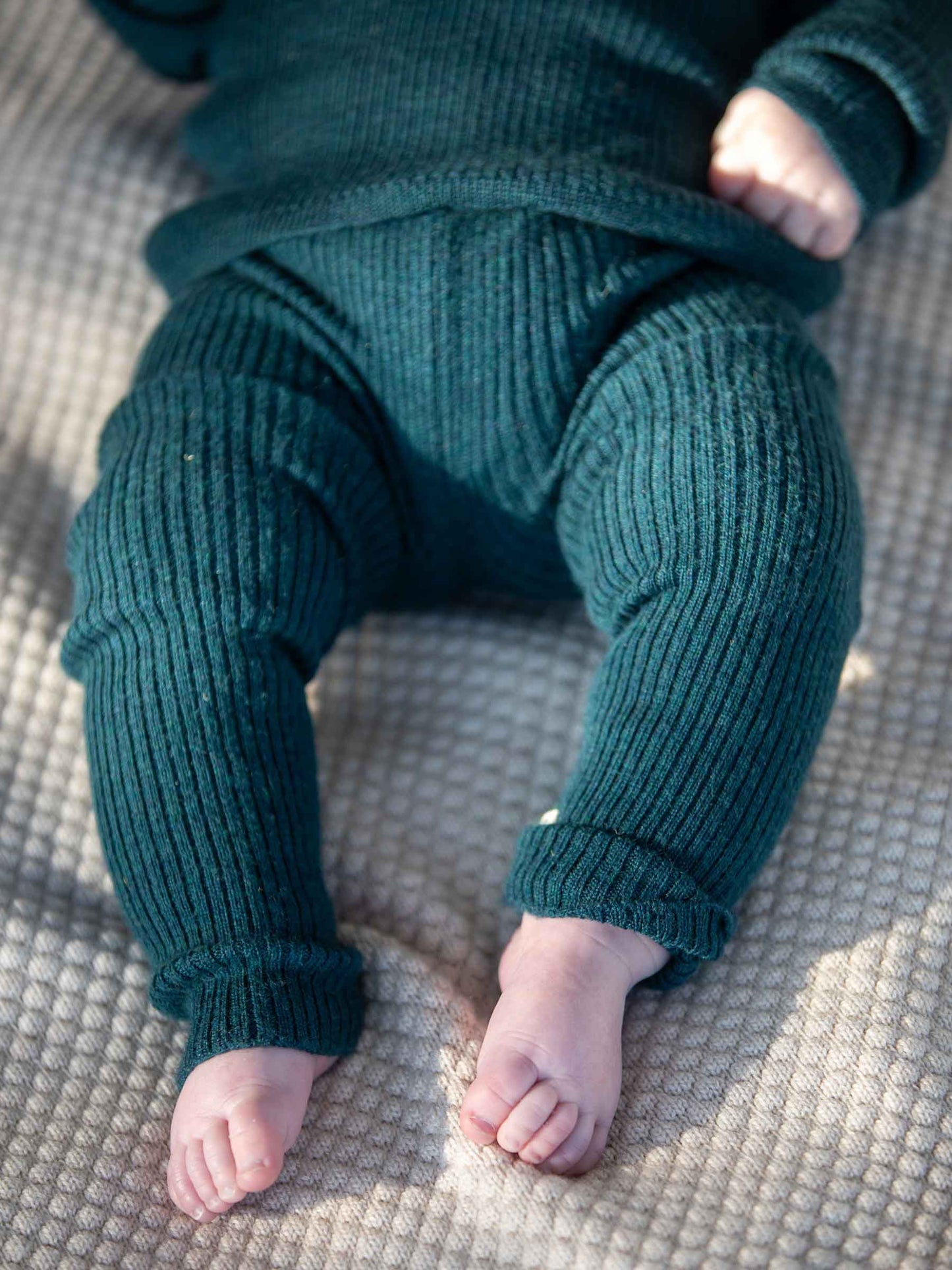 Knit Baby Leggings Teal