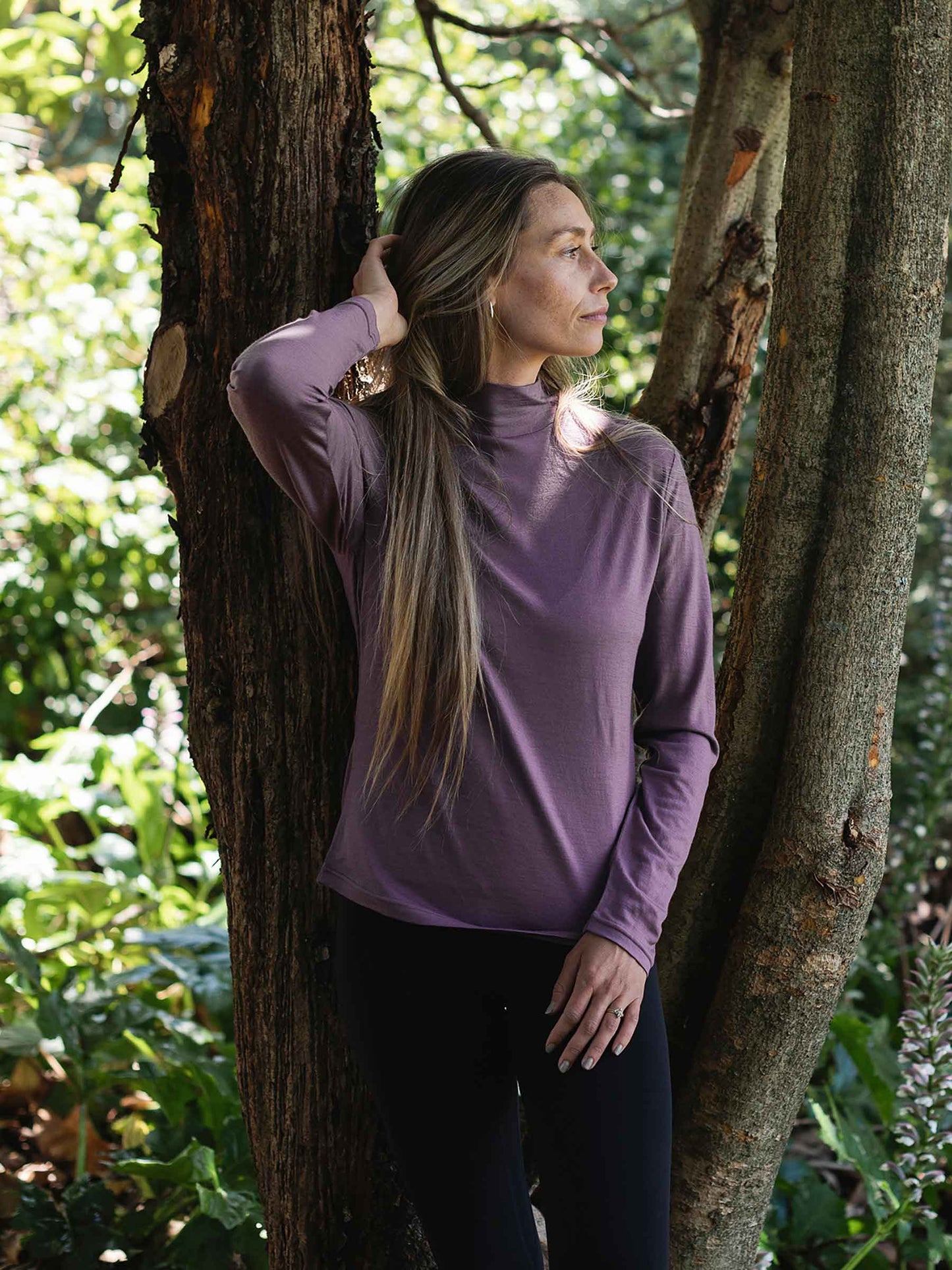 Women's Opua Merino Mockneck Plum