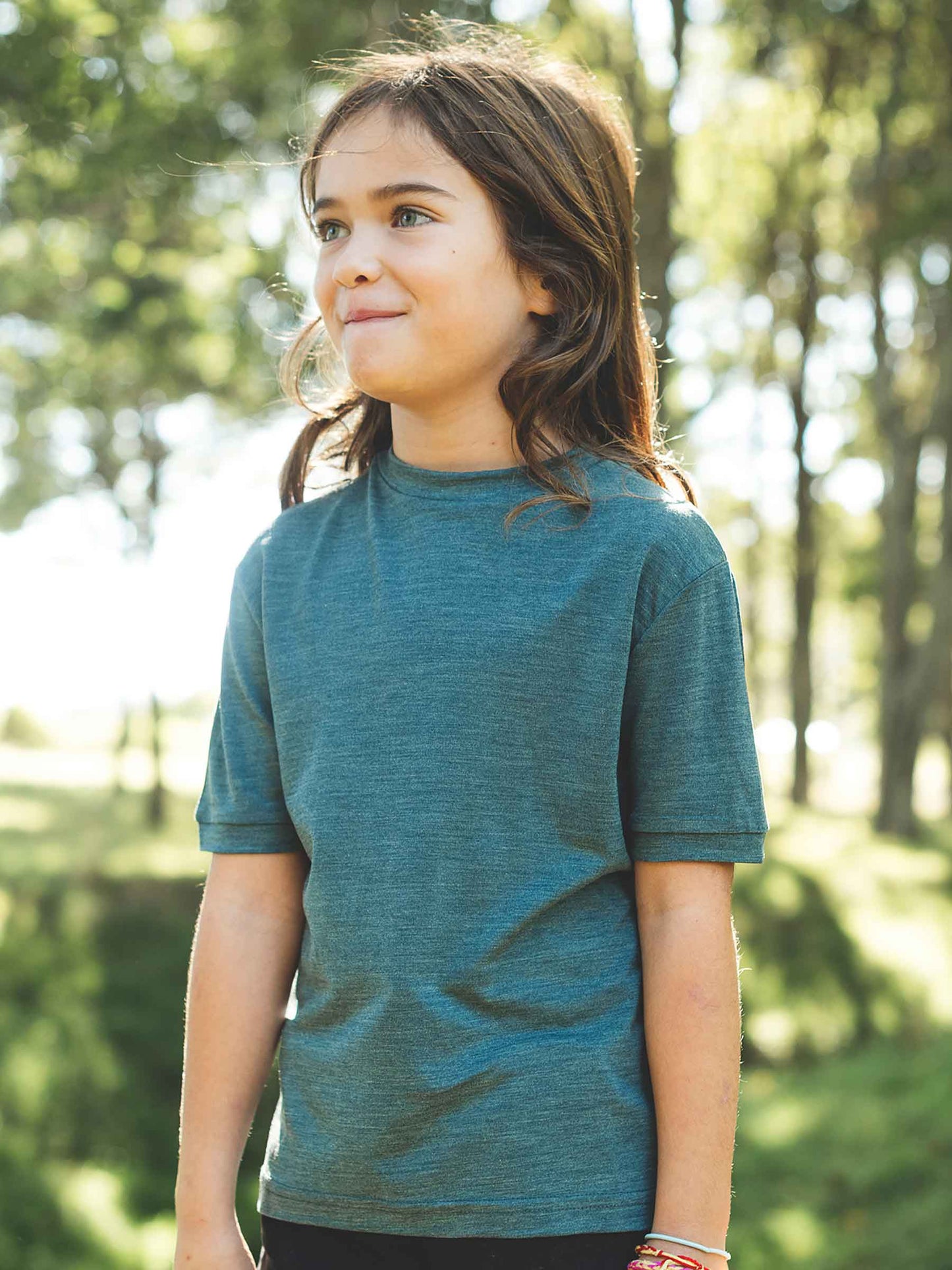 Child MerinoSilk Wallace Tee Deep Sea