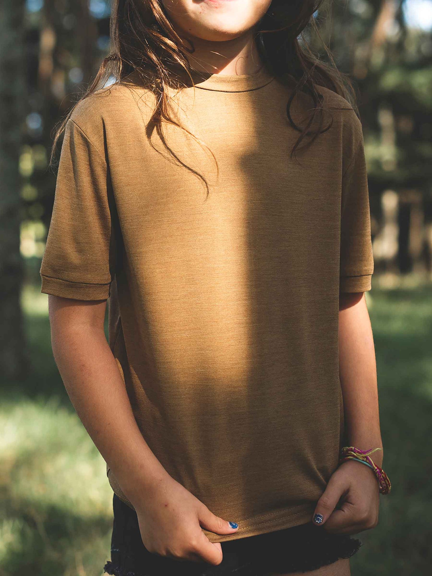 Child MerinoSilk Wallace Tee Kelp