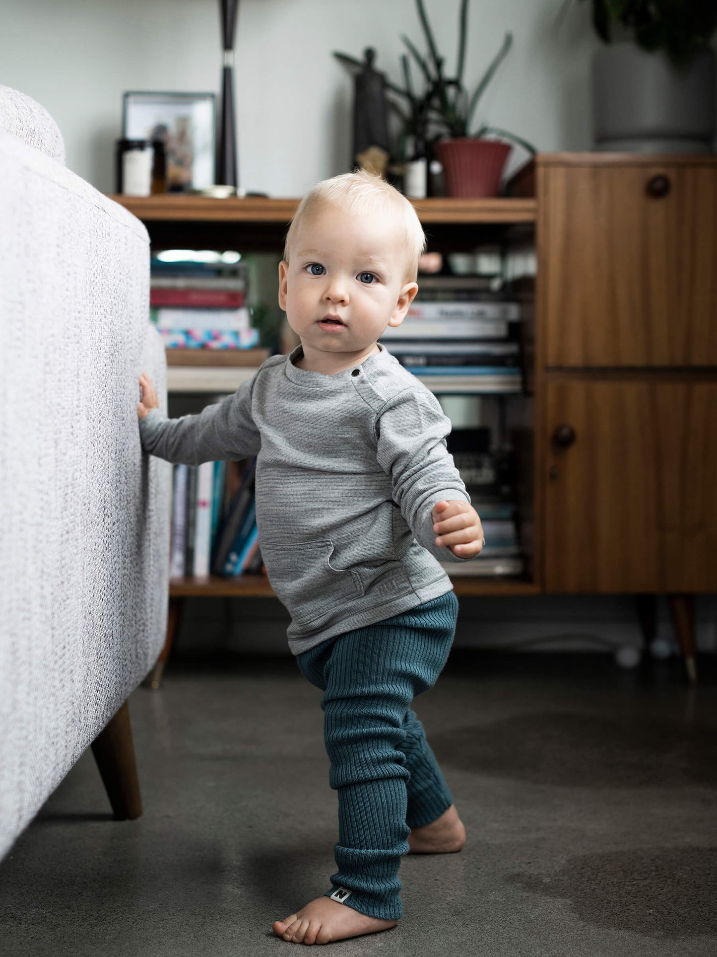 Knit Leggings Baby Deep Sea