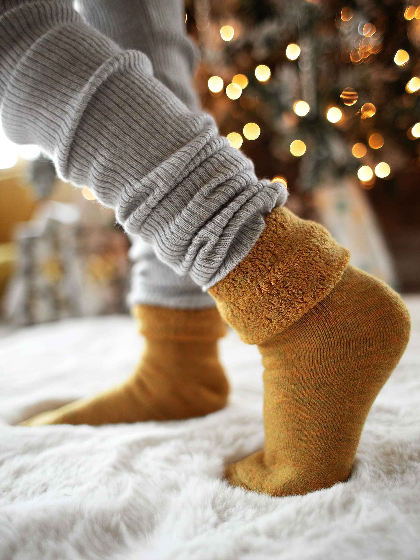 Merino Child Lounge Socks Ochre