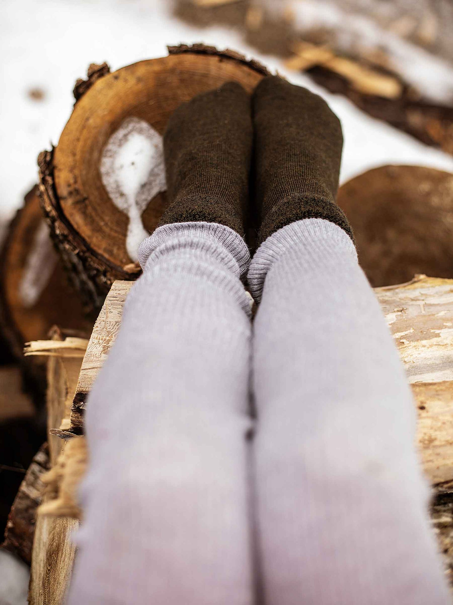 Merino Child Lounge Socks Olive