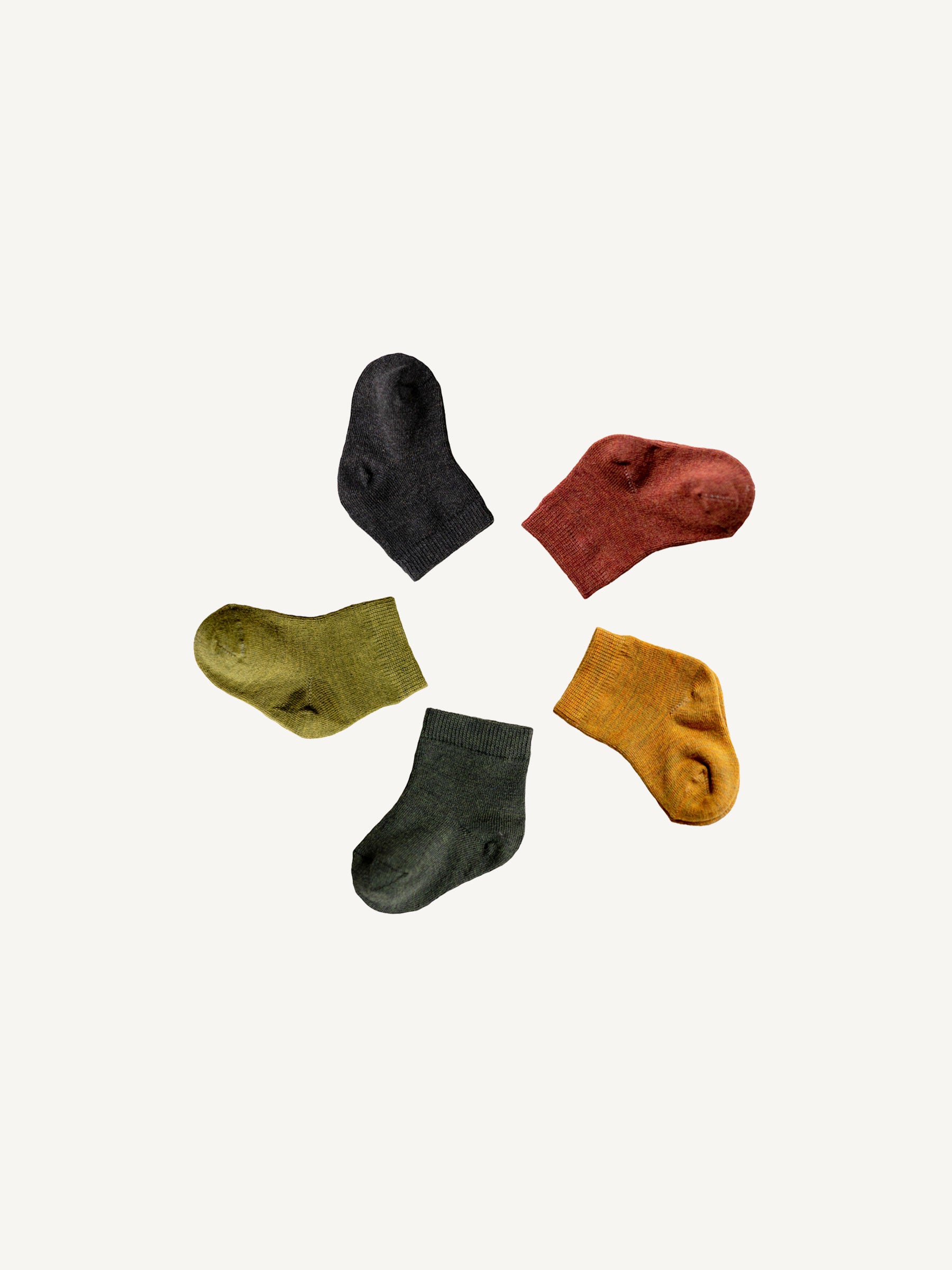 Merino Wool Infant Nature Socks 5 Pack - 12-24m - Nui Organics