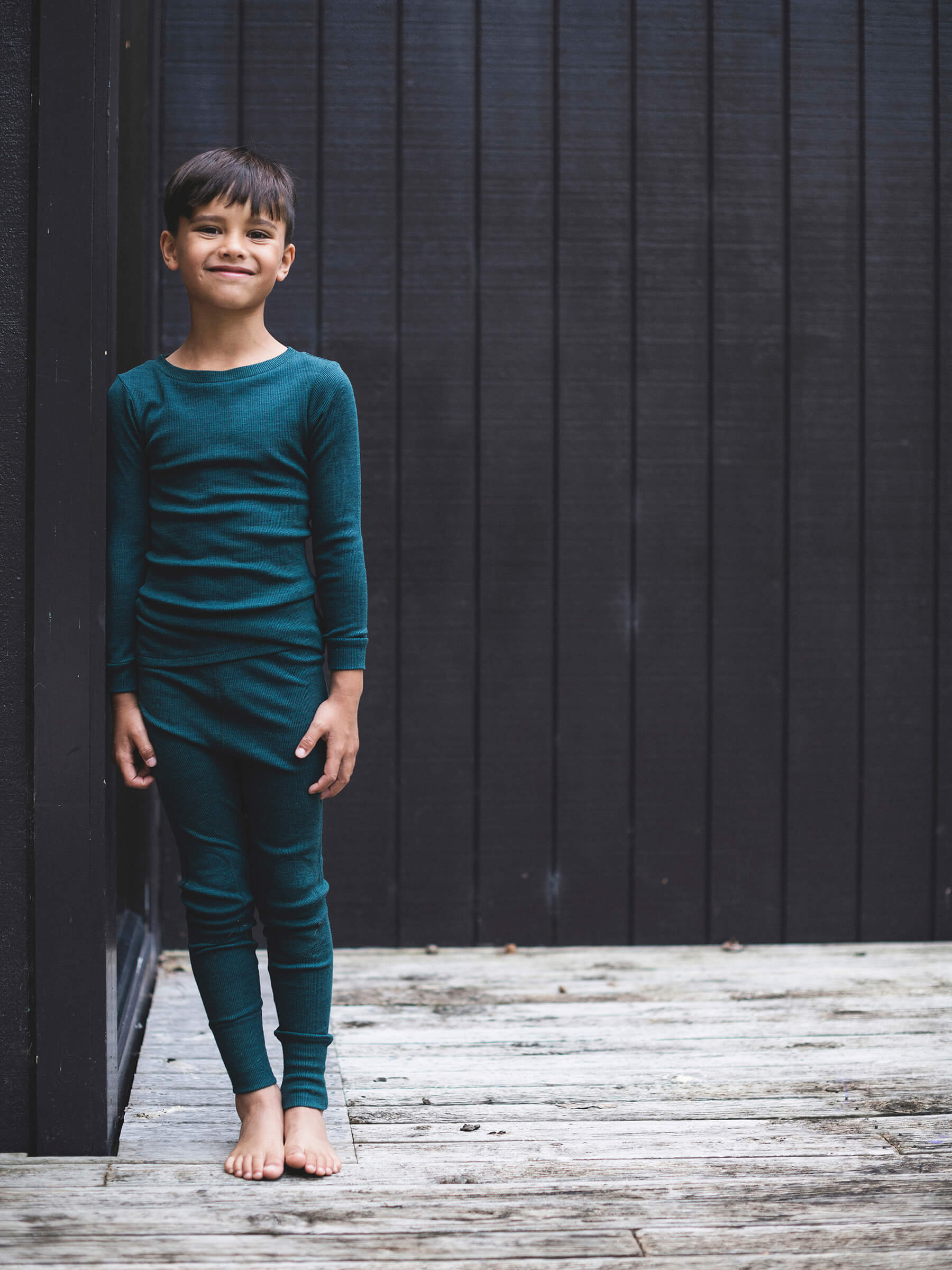 Child MerinoSilk Leggings Deep Sea